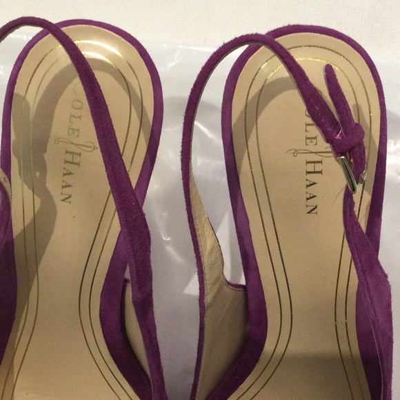 Cole Haan purple and gold sling back heels - Picture 6 of 9